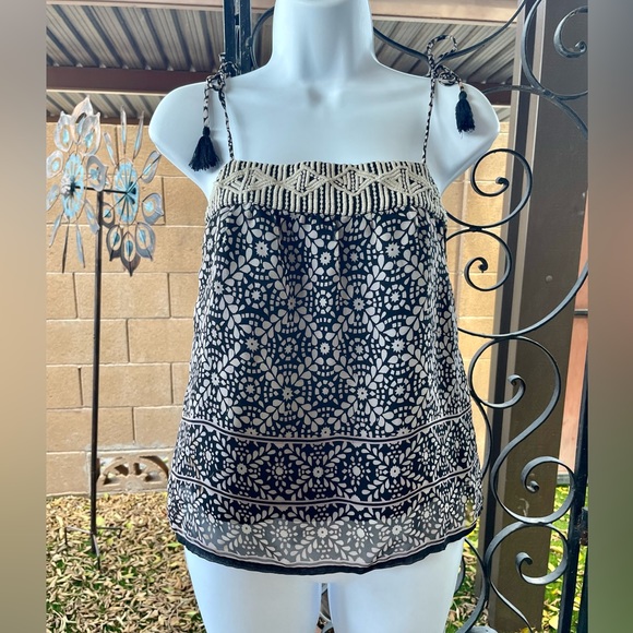 American Eagle Outfitters AEO Print Embroidered Tie Straps Tassel Accent XS TP - Picture 10 of 16